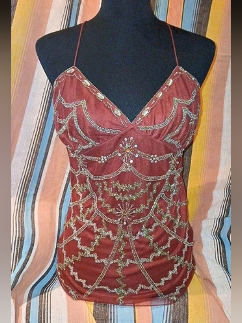 Chaundry KC Embellished Camisole in Red Size Small NWT